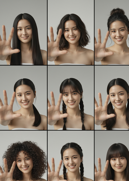 Women's Hairstyle 9-Grid - Nano banana AI generated result