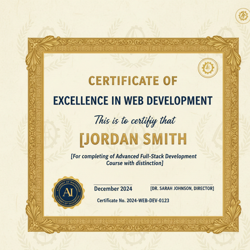 Certificate & Award Template - Nano banana AI generated result