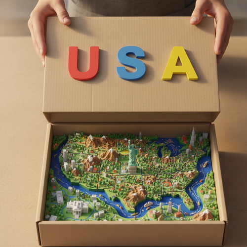 3D Country Model Box - Nano banana AI generated result