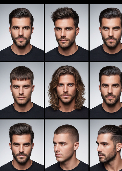 Men's Hairstyle 9-Grid - Nano banana AI generated result