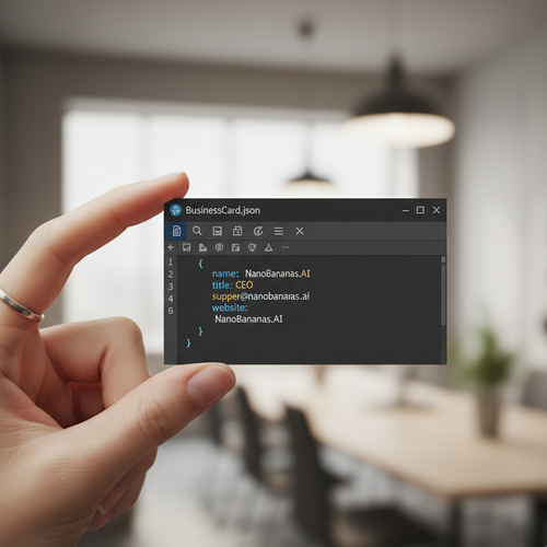 VS Code Theme Business Card - Nano banana AI generated result
