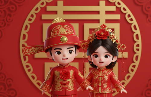 3D Chinese Wedding Scene - Nano banana AI generated result