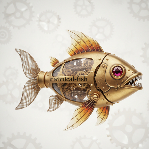 Steampunk Mechanical Fish - Nano banana AI generated result