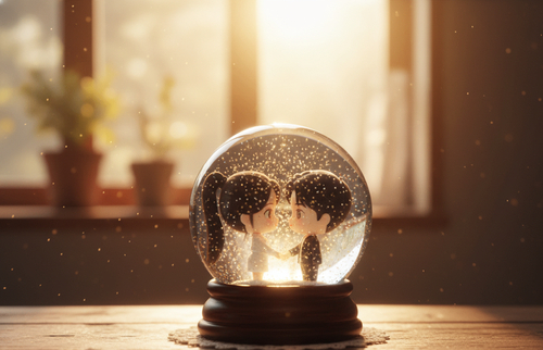 3D Couple Snow Globe - Nano banana AI generated result