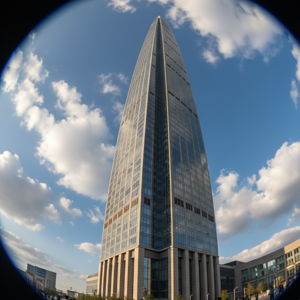 低角度建筑摄影 - Nano banana AI generated result